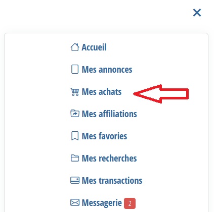 menu mes achats